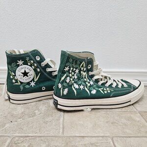 Converse Flower Embroidered Shoes